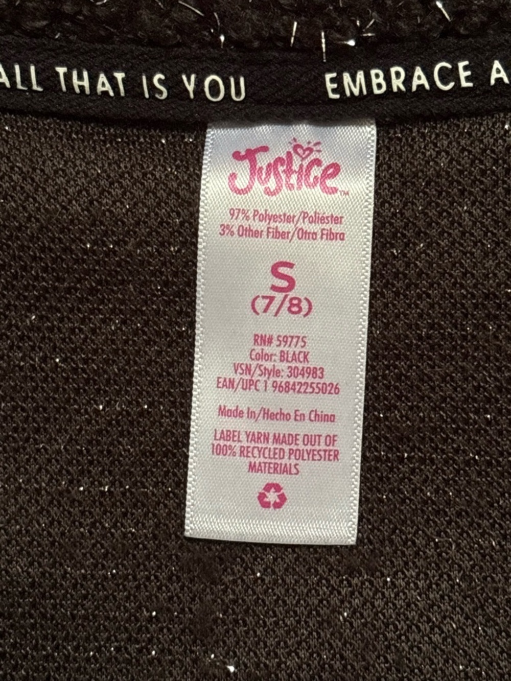 Justice Black Metallic-Thread Half Zip Sweater - Picture 4 of 6